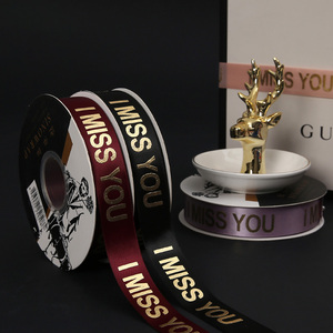 <span class=keywords><strong>Ruban</strong></span> de fleurs en feuille d'or <span class=keywords><strong>2022</strong></span>, vente en gros, Miss You, pour Bouquet, 5 m - Product Image 4