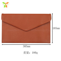 Enveloppe en cuir légère A4 Document Bags Support de portefeuille multifonction pour ordinateur portable Ipad