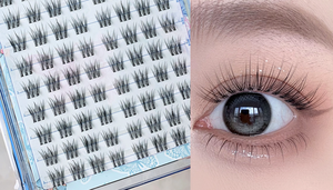 Aesphylash Handmade Synthetic Hair <b>Individual</b> <b>Lashes</b> Trays-Crisscross Style Black Cotton Stalk Reusable Fluffy Natural Soft C/D - Product Image 2