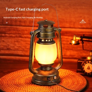 Lanterne de <span class=keywords><strong>camping</strong></span> exclusive transfrontalière, effet flamme, style lanterne de <span class=keywords><strong>cheval</strong></span> rétro, portable pour l'extérieur, certifiée CE, avec variateur 5V - Product Image 5