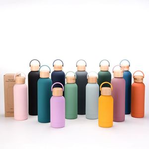 Nouvelle Bouteille d'Eau Sportive Portable 2026 de 500 ml à Petite Ouverture avec Poignée et Couvercle en Bois de Bambou pour Boisson Directe en Extérieur - Product Image 1