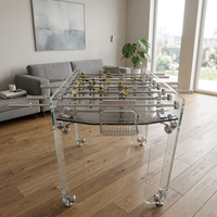 Table de baby-foot de luxe moderne avec cadre en verre trempé, joueurs en métal, logo personnalisé