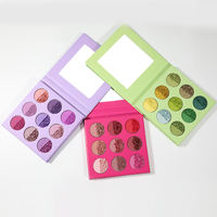 Palette de fards à paupières végétariens scintillants 9 couleurs violettes, kit de maquillage personnalisé avec logo, palette de fards à paupières mats, marque privée