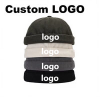Gorro Docker de Pana de Lujo, Personalizado con Logotipo, Ajustable, Estilo Vintage, Sin Visera, Color Sólido