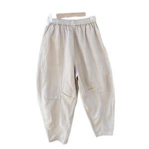 <span class=keywords><strong>Pantalon</strong></span> uni en chanvre pour femme, coupe ample et polyvalente, style décontracté, jambe <span class=keywords><strong>large</strong></span>, type sarouel, pour le printemps et l'automne - Product Image 5