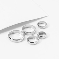 Anneau de perles perforées en acier inoxydable Anneau à trous traversants Accessoires de bijoux à bricoler soi-même Anneau rond en perles et pierres précieuses