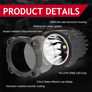 ไฟสีเหลืองอำพันหรือสีขาว2ชิ้นไฟ LED ทำงาน2.6นิ้ว54W รูปแบบลำแสงเฉพาะจุดสว่างมาก - Product Image 4