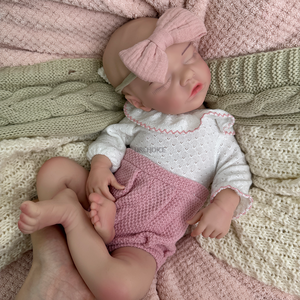 Boneka Bayi Reborn Silikon 18 Inci Tahan Air, Perempuan, Dilukis Realistis, Tidur, Tubuh Penuh, Mainan Bebe untuk Hadiah Anak-Anak - Product Image 2