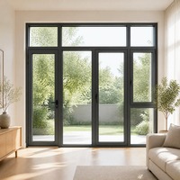 Porte en verre à rupture de pont thermique en aluminium, verre double/triple isolant, isolation phonique et thermique, pour balcon et salon.