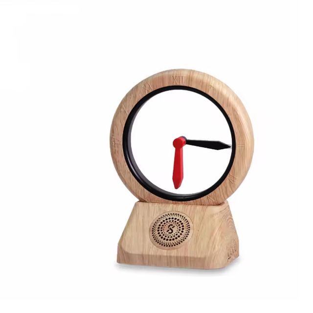 Retro Wooden Bluetooth Speaker Floating Clock Wireless Sound System Home Decor Stereo Music Speaker