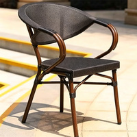 Chaises de salle à manger empilables en rotin, chaises à dossier simple pour la maison, chaises décontractées pour la terrasse et le salon
