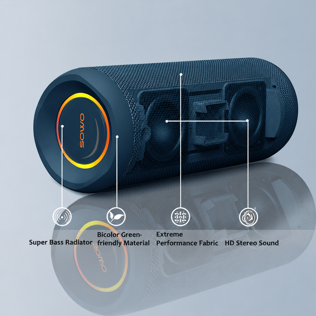 Portable  Speaker IPX7 Waterproof Wireless Outdoor 25W Stereo TWS Pairing 16H Playtime Built In Mic Camping Pool