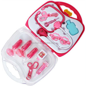 Ensemble de jouets de médecin unisexe 11 pièces avec mallette transparente <span class=keywords><strong>rose</strong></span> et étui en plastique stéthoscope pour enfants et garçons et filles - Product Image 5