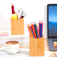 Porte-stylos et porte-crayons en bambou moderne, support multifonctionnel, pot à crayons en bambou pour le bureau, organisateur de bureau