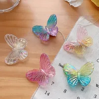 Pinces à cheveux en forme de sirène pour enfants, papillon transparent dégradé acrylique pour femmes et enfants