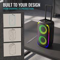 Haut-parleur portable sans fil en tissu HD 10W avec poignée de transport, 3000mAh, 7 modes de synchronisation musicale, lumières RGB, audio étanche IPX4