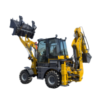 Mesin Konstruksi roda kompak Backhoe pemuat ujung depan dari Cina