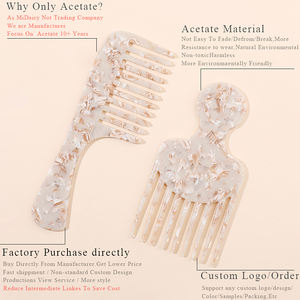 Midairy 3000 + Logo de couleur personnalisé Soins personnels nettoyage antistatique du <span class=keywords><strong>peigne</strong></span> en écaille de tortue en acétate <span class=keywords><strong>peigne</strong></span> à dents larges - Product Image 4