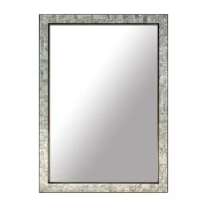 Espelho de parede decorativo moderno de luxo, espelho chique de mãe de pérola para sala de estar, móveis