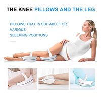 Oreiller pour les jambes en mousse à mémoire de forme en forme de cœur pour soulager la douleur au dos, aux genoux et aux jambes, pour dormir sur le côté, coussin ergonomique pour les genoux pour les dormeurs latéraux