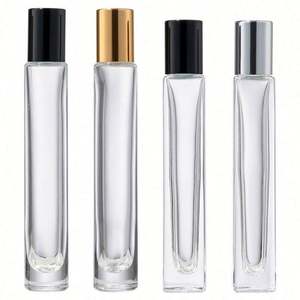 Botella de Vidrio Transparente de 10 ml para Perfume, Cilíndrica, Delgada, con Fondo Grueso y Cuadrado, con Serigrafía para Aceites Esenciales - Product Image 2