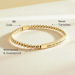 <span class=keywords><strong>Bracciale</strong></span> alla Moda in Vendita, Perline d'<span class=keywords><strong>Oro</strong></span> da 4mm con Ossidiana <span class=keywords><strong>e</strong></span> <span class=keywords><strong>Turchese</strong></span>, <span class=keywords><strong>Bracciale</strong></span> in Acciaio Inox per Donne, Logo Personalizzato al Laser - Product Image 6