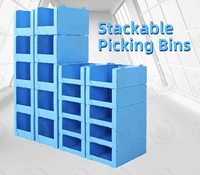 Bacs de tri empilables en Corflute personnalisés pour vêtements, bacs de stockage en plastique pour entrepôt, boîtes de tri en PP