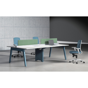 Table de bureau double face de qualité supérieure au design moderne, taille standard, pour 6/4 personnes, poste de travail pour le personnel, bureau de travail - Product Image 2