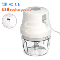 Mini hachoir à ail électrique, 400 ml, hachoir à légumes USB, hachoir à oignon, petit robot culinaire portable pour gingembre, piment, légumes