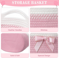 Nouveauté : Panier-cadeau de luxe pour bébé, en corde de coton tressée, écologique, pliable, boîte de rangement, organiseur de couches