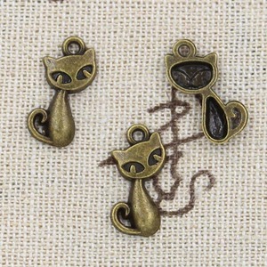 Dijes gato zorro 17x9mm colgantes de Color plata tibetana joyería antigua fabricación DIY artesanía hecha a mano - Product Image 5