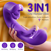 APP-gesteuerter 3-in-1 Zungen-Klitoris-Stimulator Dildo Vibrator Sexspielzeug Weibliche Masturbation Klitoraler Anal-Dildo Vibrierend