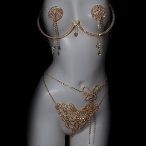 Conjunto <span class=keywords><strong>de</strong></span> Cadena Corporal Sexy con Pedrería, Joyería Brillante para <span class=keywords><strong>Bikini</strong></span>, Accesorios <span class=keywords><strong>de</strong></span> Moda para Discoteca y <span class=keywords><strong>Pasarela</strong></span> - Product Image 2