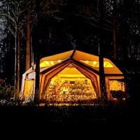 Tente Gonflable Familiale Grande Capacité pour Camping, Imperméable 3000mm, Coton Épaissi Chaud, Quatre Saisons, Montage Rapide, Pique-nique en Plein Air