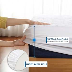 Protège-matelas matelassé imperméable 100 % fibre de bambou, taille King, toutes saisons, personnalisable, avec emballage à 360 degrés - Product Image 2