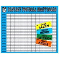 Kit de tableau de draft de football fantastique 2025 pour 12 équipes, 20 tours, 512 étiquettes autocollantes de joueurs, grande taille