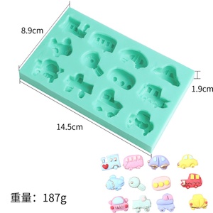 ชุดแม่พิมพ์ซิลิโคนรูปตัวการ์ตูนยานพาหนะสำหรับทำฟองดองท์ ตกแต่งหน้าเค้ก และงานวันเกิดเด็ก - Product Image 2