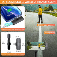 Microphone Lavalier sans fil L6 2.4G cardioïde/multi-directionnel, numérique Type-C à pince, faible latence, réduction du bruit pour smartphones