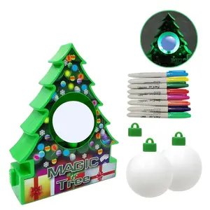 快乐的圣诞树装饰DIY画球圣诞魔术树珠宝机电动画球儿童圣诞礼物