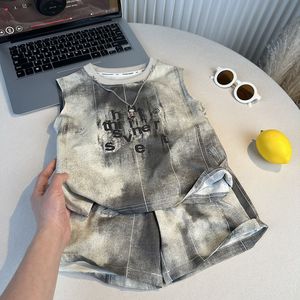 Ensemble de vêtements d'été 2026 pour garçon, sans manches, rose tie-dye, rose <span class=keywords><strong>beige</strong></span> - Product Image 2