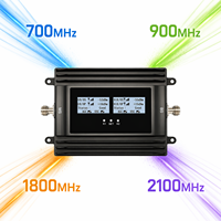 Amplificador de Señal Celular de Cuatro Bandas, Súper Inteligente, Ganancia de 72dB, 4G 3G 700/900/1800/2100Mhz B28 B8 B3 B1, Repetidor 5G, Amplificador GSM para Oficina