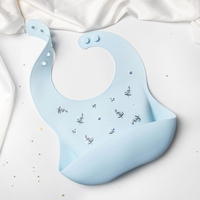 Bavoirs réglables non toxiques et étanches pour bébés, bavoirs en silicone à impression mignonne pour enfants, fermeture à bouton, fourniture OEM, expédition prête