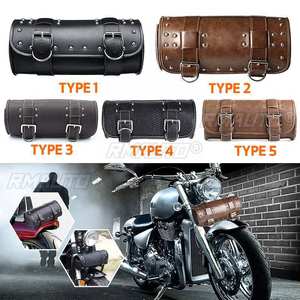 Sacs de selle universels pour moto, pochette à outils, rangement en cuir pour bagages, pour Sportster Chopper Bobber Cruiser - Product Image 2