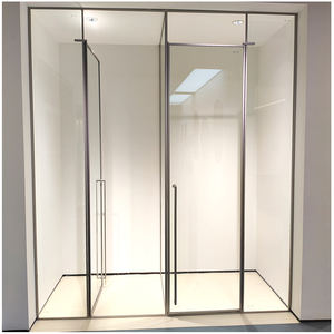 Mampara de Ducha Moderna Esquinera Portátil con Puerta Corredera de Vidrio Curvo para Baño, Hotel, Edificio, Cabinas de Ducha Hechas a Medida - Product Image 1