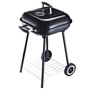Griglia BBQ da Giardino Quadrata Stile Europeo 18'' <span class=keywords><strong>in</strong></span> Acciaio con Tavolo Laterale Pieghevole e Ruote per Hamburger - Product Image 6