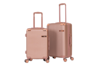 Valise de voyage en ABS couleur or rose avec protection des coins, modèle en promotion à prix incroyable