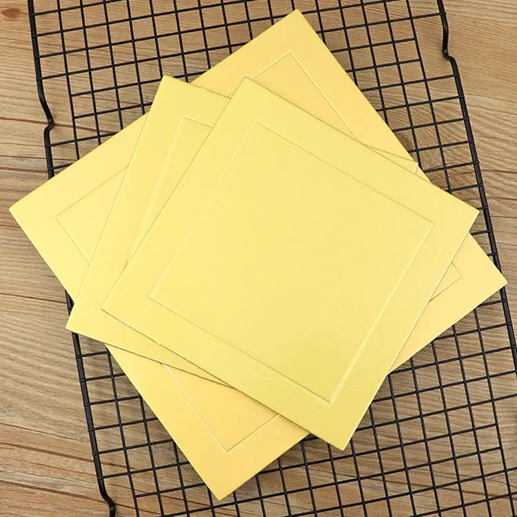Placas quadradas descartáveis para bolo, baixa venda por atacado de 6 8 10 12 polegadas mini papel grande