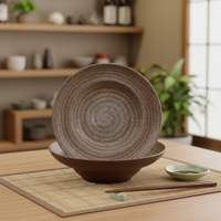 Nouveau style – Ensemble de bols à ramen ronds en mélamine de 11,3 pouces avec impression anneau annuel