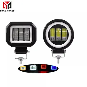 5 polegadas Quadrado LED trabalho luz spot light Combo Beam Angel Eyes levou motocicleta luz de condução para SUV Truck