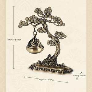 Quemador de Incienso Aromático Ecológico de Metal Creativo con Diseño de Pino Colgante para Decoración Zen, Yoga, Hogar y Oficina, para la Prosperidad en Verano y Otoño - Product Image 2